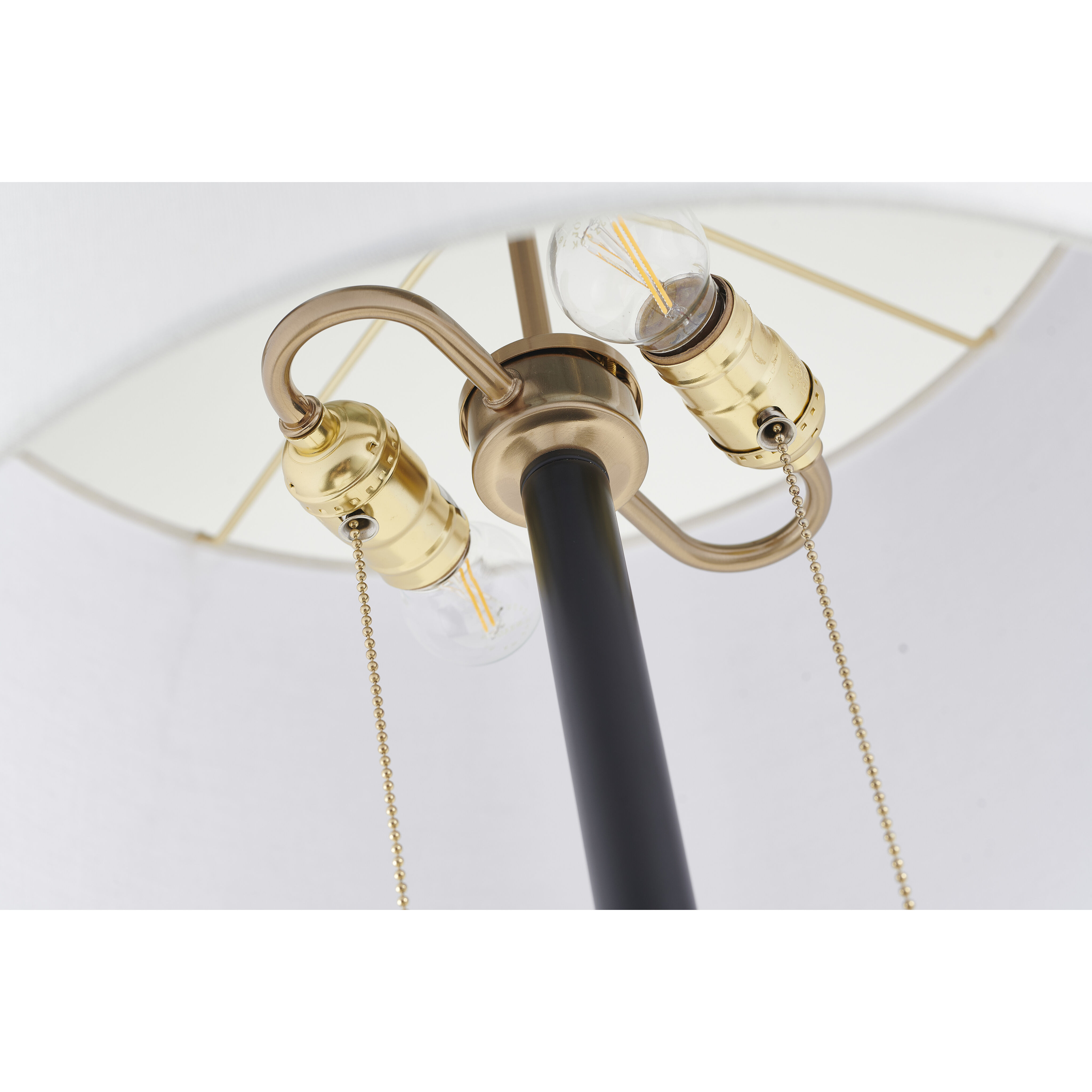 Canada 60.5 inch 100.00 watt Antique Brass and Black Floor Lamp Portable Light